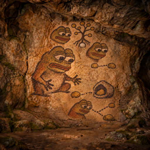 Pepe follows the branching code stones down to one root.