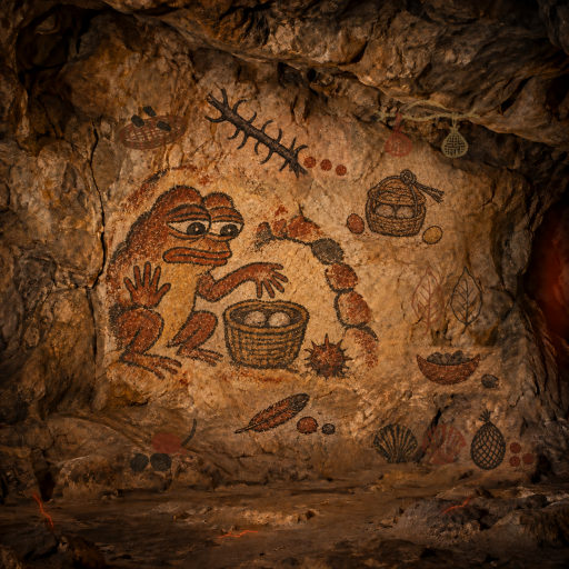 A charcoal sieve and three stones witness every archive member before the basket opens.