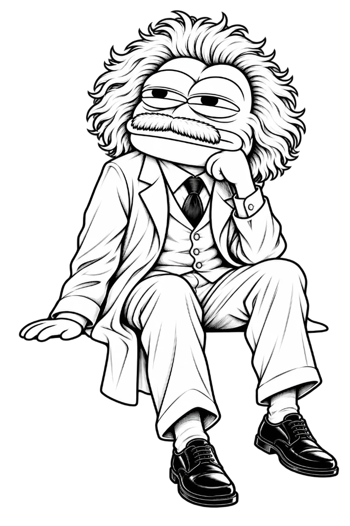 The EXPERIMENTAL ERROR logo: a hand-drawn frog scientist with wild white hair and a lab coat, lost in thought