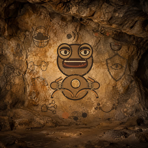 The Sealed Passage: Two ochre stones travel one direct path inside a closed charcoal passage.