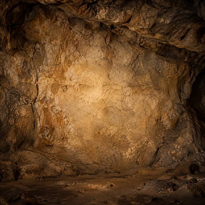 The bare cave wall