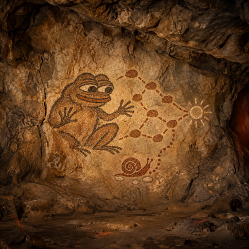 A slow snail finds a new trail while Pepe keeps the finished footsteps.
