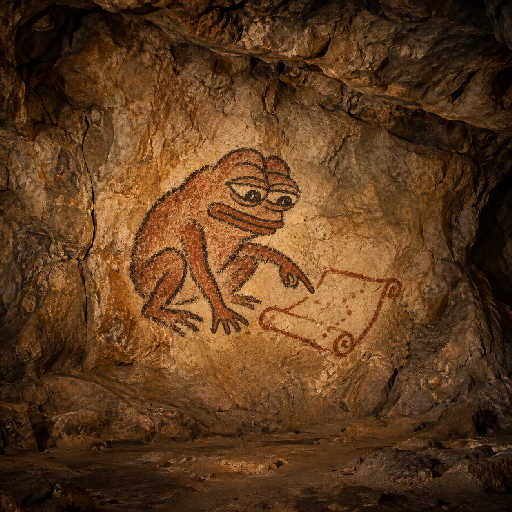 Pepe studies an unsealed transaction scroll before it can be sent.