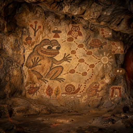 Three ochre paths meet one chalk stone as the smallest crew reaches its handoff in time.